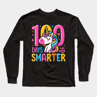 100 days smarter, proud whimsical unicorn, unicorn Long Sleeve T-Shirt